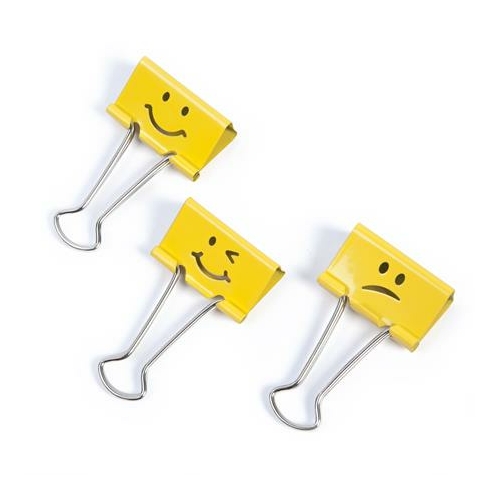 Bindercsipesz, 19 mm, "Emoji", RAPESCO, sárga