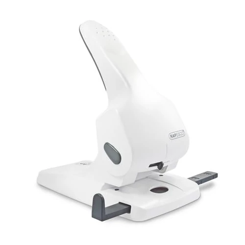 Lyukasztó, kétlyukú, 65 lap, fém, RAPESCO "Zero 65", fehér