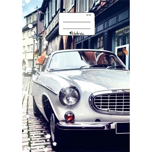 Füzet, tűzött, A4, kockás, 32 lap, VICTORIA, "Oldtimer", "87-32"
