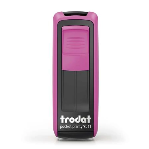 Bélyegző, TRODAT "Pocket Printy 9511", pink ház, fekete párnával