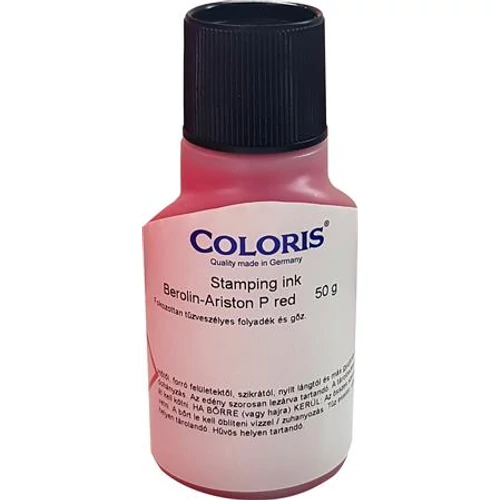 Bélyegzőfesték, 50 ml, textilhez, COLORIS, "Berolin Ariston", piros