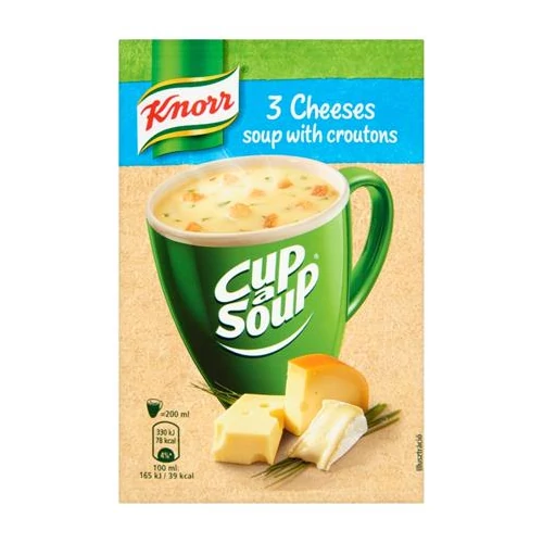 Instant leves, 17 g, KNORR "Cup a Soup", 3 sajtos krémleves