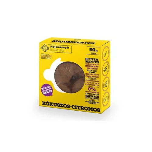 Keksz, paleo, 50 g, MAJOMKENYÉR, kókuszos-citromos