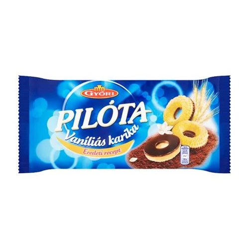 Vaníliás karika, 300 g, GYŐRI " Pilóta", étcsokoládés