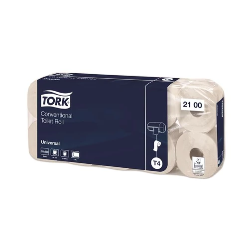 Toalettpapír, T4 rendszer, 2 rétegű, 12,5 cm átmérő, Universal, TORK, fehér