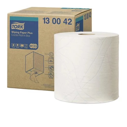 Törlőpapír, tekercses, 26, 2 cm átmérő, W2 rendszer, TORK "Plusz", fehér