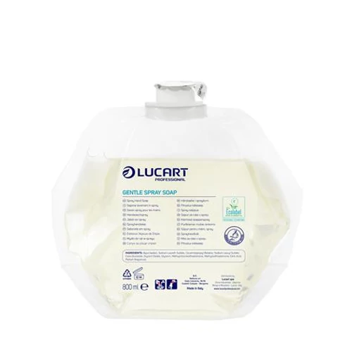 Spray szappan, utántöltő, 6x0,8 l, LUCART "IDENTITY Gentle", fehér