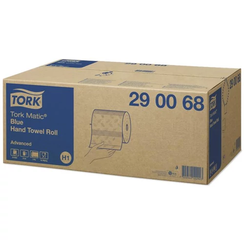 Kéztörlő, tekercses, H1 rendszer, 2 rétegű, 150 m, TORK "Matic®", kék