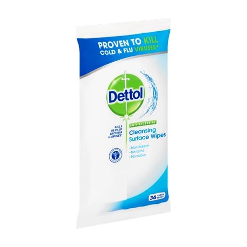 Felülettisztító kendő, antibakteriális, 36 db, DETTOL