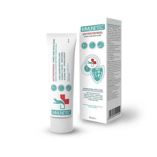 Kéz- és bőrvédő krém, antimikrobiális, 50 ml, IMMUNETEC