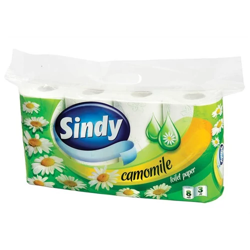 Toalettpapír, 3 rétegű, 8 tekercses, "Sindy", kamilla