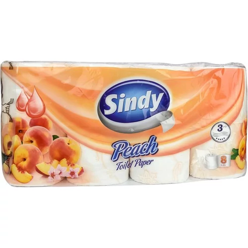 Toalettpapír, 3 rétegű, 8 tekercses, "Sindy", barack