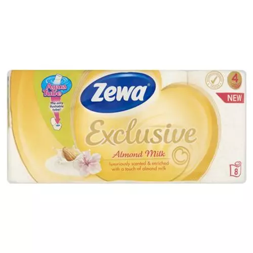 Toalettpapír, 4 rétegű, 8 tekercses, ZEWA "Exclusive", almond milk