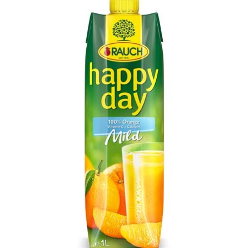 Gyümölcslé, 100%, 1l, RAUCH "Happy day", narancs mild C vitaminnal