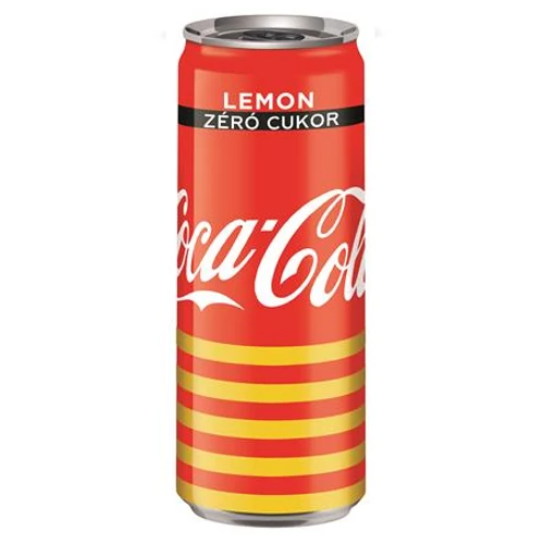 Üdítőital, szénsavas, 0,33 l, dobozos, COCA COLA "Coca Cola Zero Lemon"