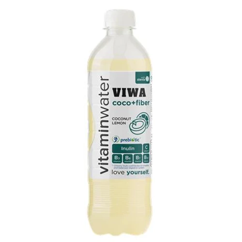 Vitaminital, szénsavmentes, 0,5 l, VIWA "Coco+Fiber", kókusz-citrom