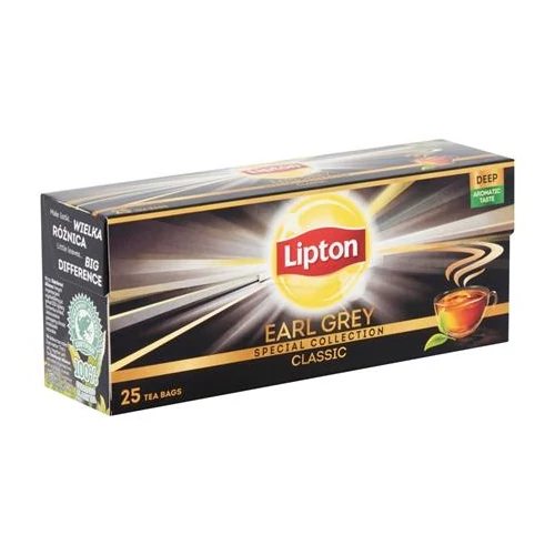 Fekete tea, 25x1,5 g, LIPTON "Earl grey"