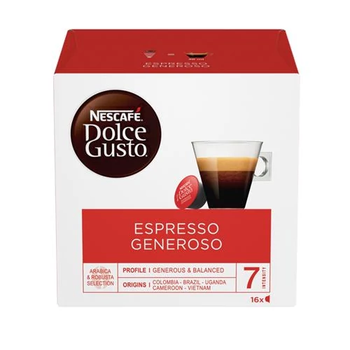 Kávékapszula, 16 db, NESCAFÉ "Dolce Gusto Espresso Generoso"