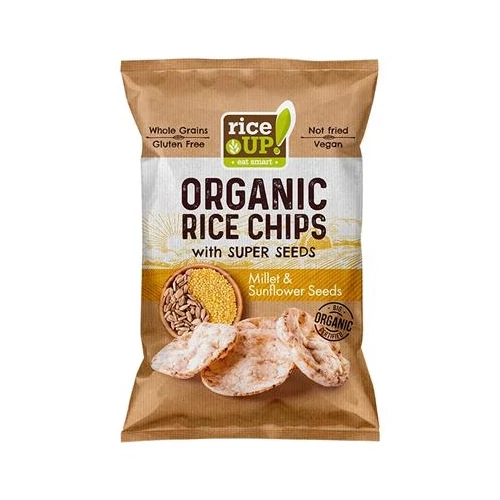 Barnarizs chips, 25 g, RICE UP "Bio", kölessel és napraforgóval