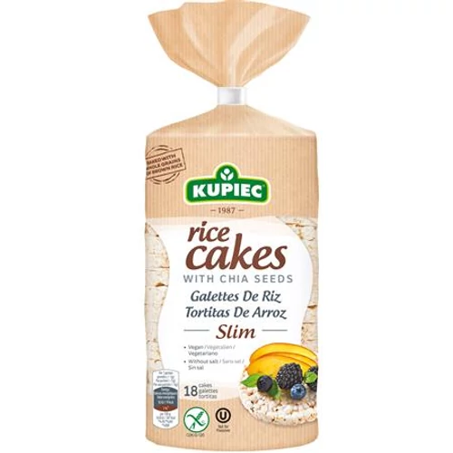Puffasztott rizs, 90 g, KUPIEC "Slim", chia magos