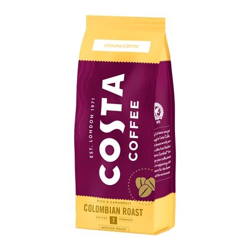 Kávé, pörkölt, őrölt, 200 g, COSTA "Colombian Roast"