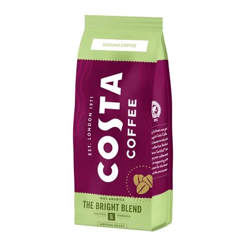 Kávé, közepes pörkölésű, őrölt, 200 g, COSTA "The Bright Blend"