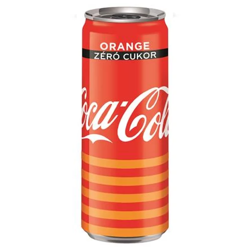 Üdítőital, szénsavas, 0,33 l, dobozos, COCA COLA "Coca Cola Zero Narancs"