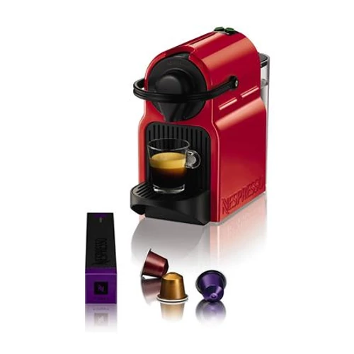 Kávéfőzőgép, kapszulás, KRUPS" Nespresso-XN 1005 Inissia" rubinvörös