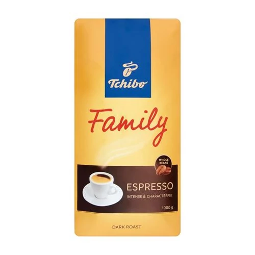 Kávé, pörkölt, szemes, 1000 g, TCHIBO "Family Espresso"