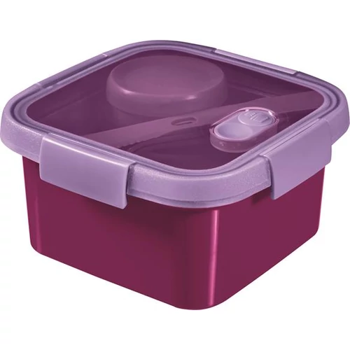 Ételtartó, evőeszközzel, 1l, CURVER, "Smart to go", lila