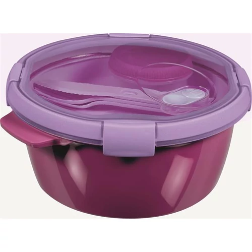Ételtartó, evőeszközzel, 1,6l, CURVER, "Smart to go", lila