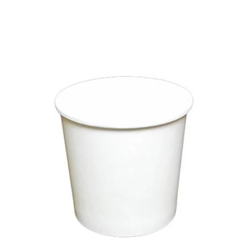 Papírtégely, leveses, 350 ml, fehér, "Be Green"