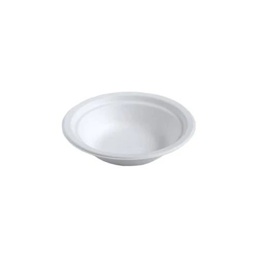 Papírtányér, leveses, 21 cm, cukornád, fehér, 710 ml, "Be Green"