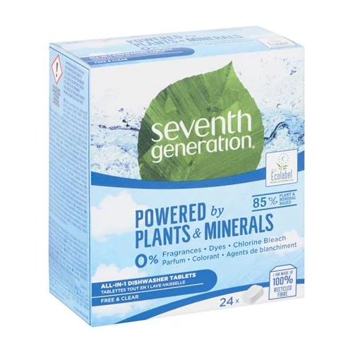 Mosogatógéptabletta, 24 db, SEVENTH GENERATION