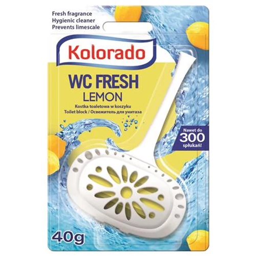WC tisztító blokk, 40 g, "Kolorado", citrom
