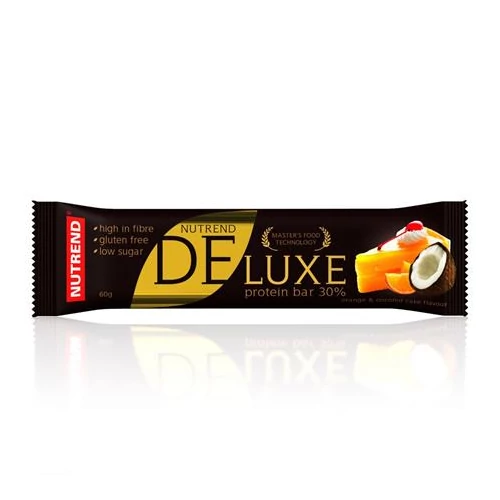 Proteinszelet, gluténmentes, 60 g, NUTREND "Deluxe", narancs-kókusz