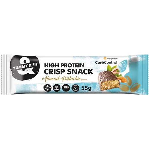 Fehérjeszelet, gluténmentes, 55 g, FORPRO "High Protein Crisp Snack", mandula-pisztácia