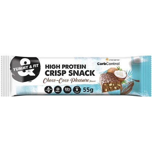 Fehérjeszelet, gluténmentes, 55 g, FORPRO "High Protein Crisp Snack", csokoládé-kókusz