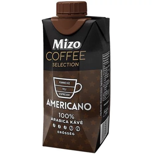 Kávéválogatás, Americano, UHT zsírszegény, visszazárható dobozban, 0,33 l, MIZO