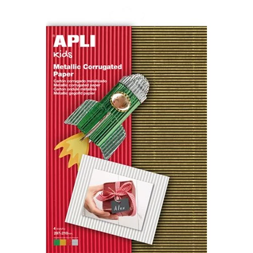 Hullámkarton papír, 297x210 mm, 4 ív, APLI, vegyes színek