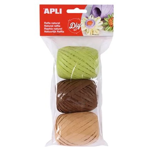 Raffia gombolyag szett , APLI "Creative", föld színek