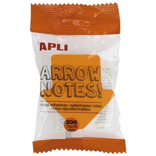 Öntapadó jegyzettömb, nyíl alakú, 200 lap, APLI "Arrow notes"