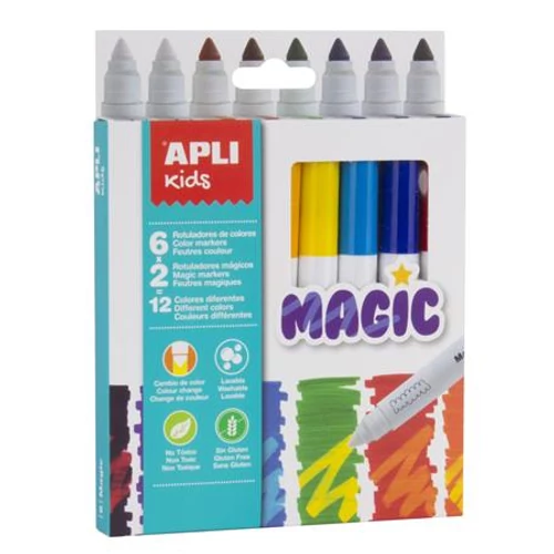 Filctoll készlet, 7,5 mm, APLI "Kids Magic", 6+2 különböző szín