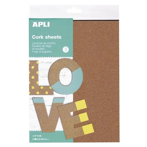 Parafa lap, 210×297×2 mm, APLI "Cork sheet"