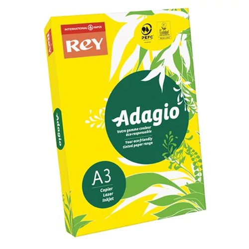 Másolópapír, színes, A3, 80 g, REY "Adagio", intenzív sárga