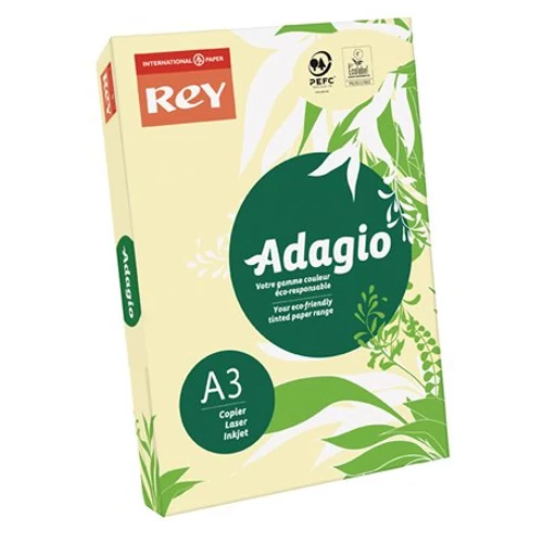 Másolópapír, színes, A3, 80 g, REY "Adagio", pasztell sárga