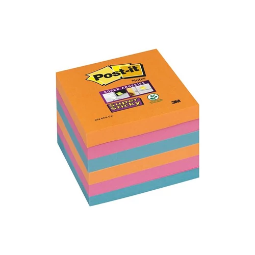 Öntapadó jegyzettömb, 76x76 mm, 6x90 lap, 3M POSTIT "Super Sticky", Bangkok