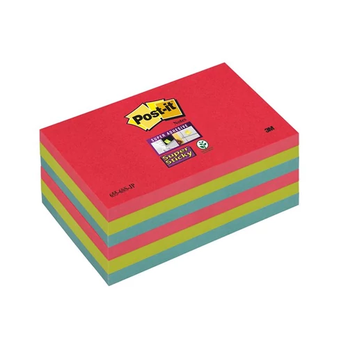 Öntapadó jegyzettömb, 76x127 mm, 6x90 lap, 3M POSTIT "Super Sticky", Bora Bora