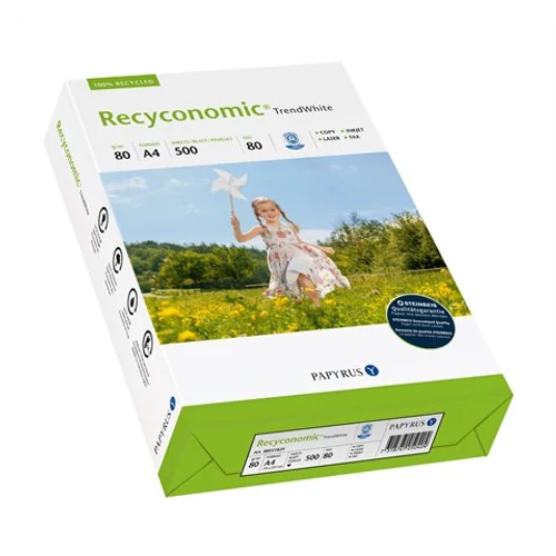 Másolópapír, újrahasznosított, A4, 80 g, RECYCONOMIC "Trend White"