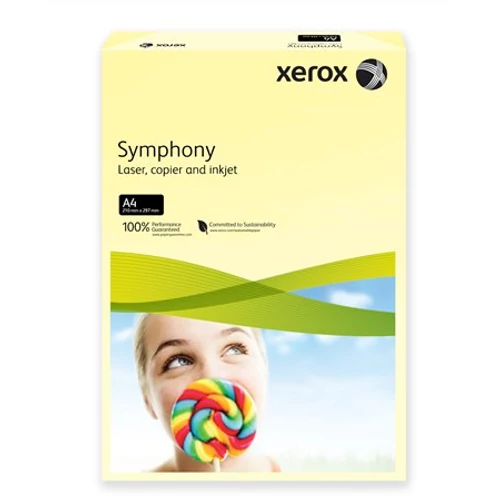 Másolópapír, színes, A4, 160 g, XEROX "Symphony", világossárga (pasztell)